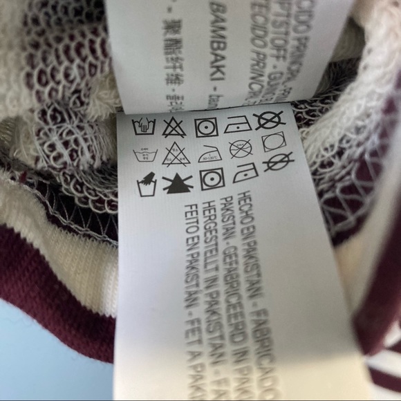 Urban Outfitters Maroon Stripe Cropped Sweatshirt Pull&Bear BNWT - Picture 8 of 11